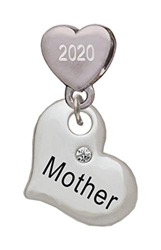 【中古】【未使用・未開封品】ラージ 「Mother」ハート クリアクリスタル付き カスタム イヤー ステンレススチール ハート ビーズ チャーム|AJIMURA-SHOP