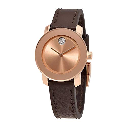 【中古】【未使用・未開封品】Movado Women's Bold 30mm Brown Leather Band Case Swiss Quartz Chronograph Watch 3600438|AJIMURA-SHOP