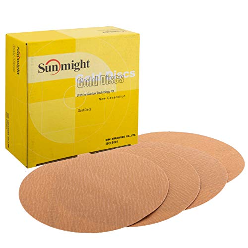 【中古】【未使用・未開封品】Sunmight 02418?6?"穴なしマジックテープディスク(ゴールドGrit 600?)|AJIMURA-SHOP