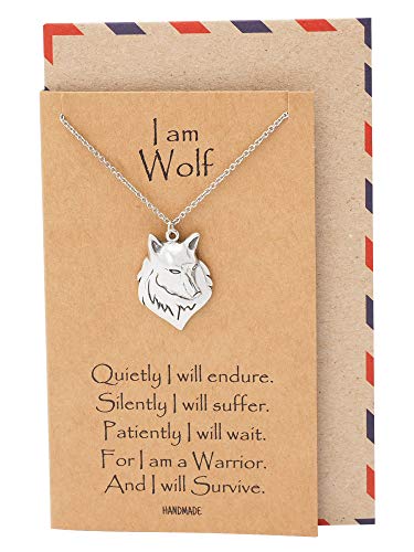 【中古】【未使用・未開封品】Quan Jewelry ウルフネックレス 自然からインスパイアされたペンダント 部族のインスピレーションギフト ウルフスピリットネックレス
