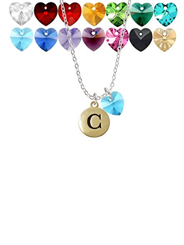 【中古】【未使用・未開封品】Capitalゴールドトーン文字???C???小石???カスタムクリスタルハートソフィアネックレス、18?\