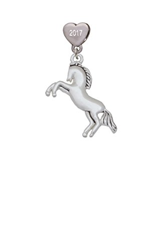 【中古】【未使用・未開封品】Large Rearing Horseカスタム年ステンレススチールハートビーズチャーム