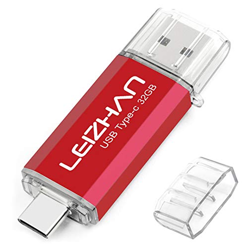 【中古】【未使用・未開封品】leizhan USB 3.0?USBフラッシュドライブType - C 3.1?32?GB OTG Sticksレッドデュアルダブルプラグペンドライブfor Cインタフェーススマート｜AJIMURA-SHOP