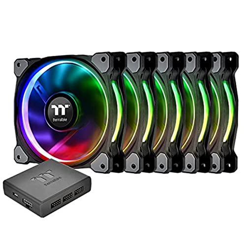 【中古】【未当て嵌める・未開封品】Thermaltake Riing Plus 12 RGB TT 割り増し金～版 120粍 ソフトウエア 丸型 12 抑えつける能力のあるなLED輪っか入れもの/放熱器気違い 5個パッ