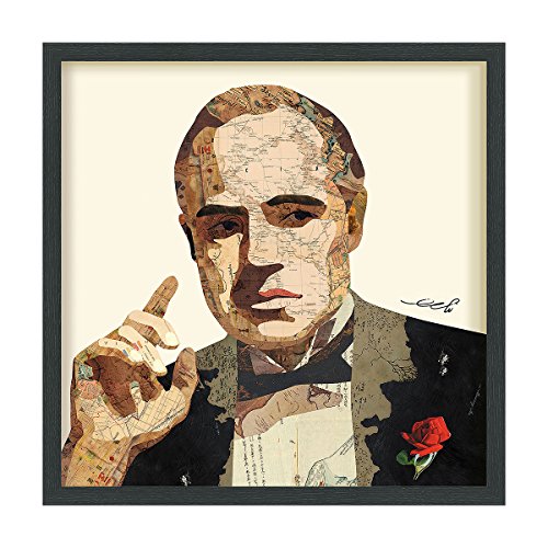 【中古】【未当て嵌める・未開封品】EMPIRE ART Direct「Godfather」Dimensionalアートコラージュ手によって書き判アレックス・Zeng Framedグラフィックウォールアート その他-家電
