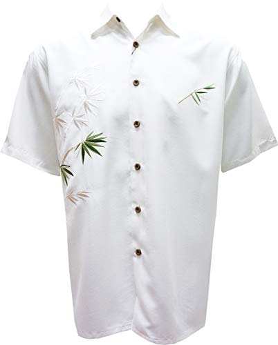 【中古】【未当て嵌める・未開封品】Bamboo Cay竹???オフホワイトハワイアンシャツ US 大きさ: L