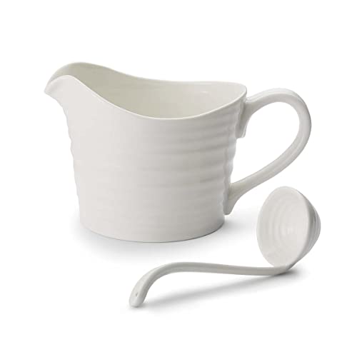【中古】【未使用・未開封品】Sophie Conran for Portmeirion Sauce Jug and Mini Ladle, Porcelain, White, 18.5 x 11 x 13 cm|AJIMURA-SHOP