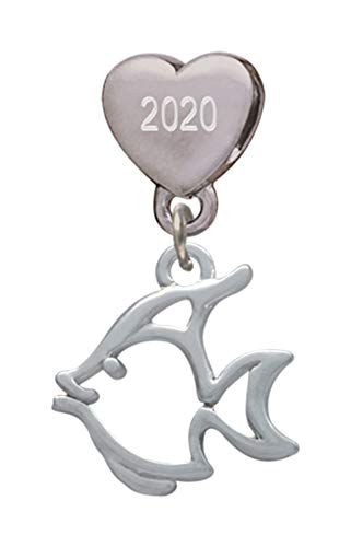 【中古】【未使用・未開封品】2?- D Open Angel Fishカスタム年ステンレススチールハートビーズチャーム画像