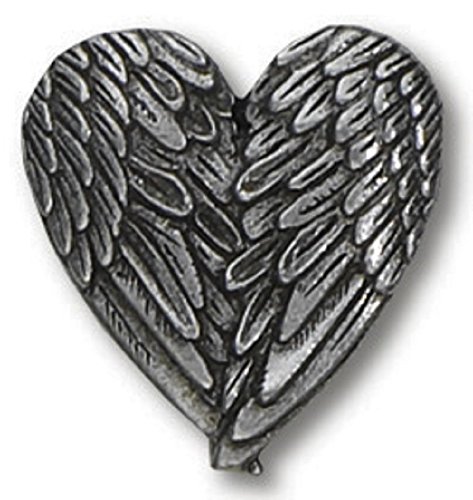 【中古】【未使用・未開封品】Angel Heart Wings Lapel Pin Genuine Pewter Silver Tone画像