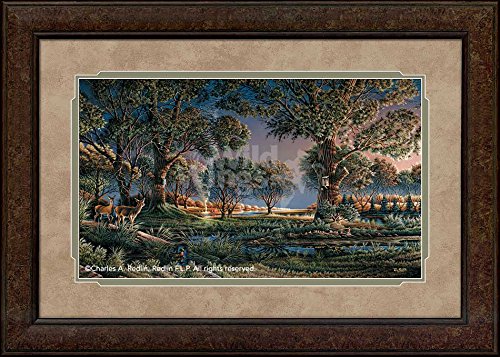 【中古】【未使用・未開封品】キャンプon SunsetポイントFramed Elite印刷by Terry Redlin