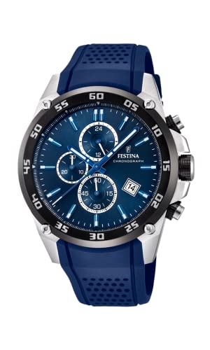 【中古】【未使用・未開封品】Festina 'The Originals Collection' メンズ クォーツウォッチ ブルーダイヤル クロノグラフディスプレイ ブルーラバーストラップ F20330/2