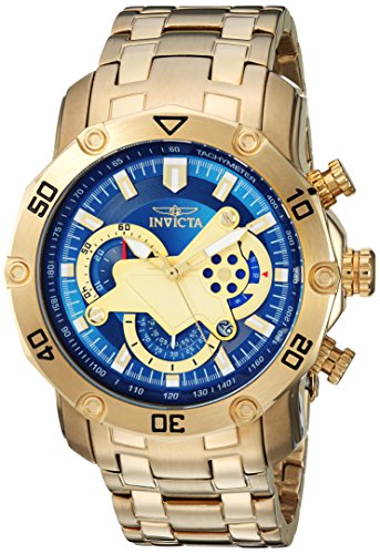【中古】【未当て嵌める・未開封品】INVICTA 22765 Pro Diver Men 50粍 Stainless Steel Gold Blue dial VD53 Quartz