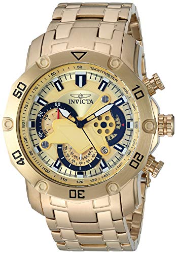 【中古】【未当て嵌める・未開封品】INVICTA 22761 Pro Diver Men 50粍 Stainless Steel Gold Gold dial VD53 Quartz
