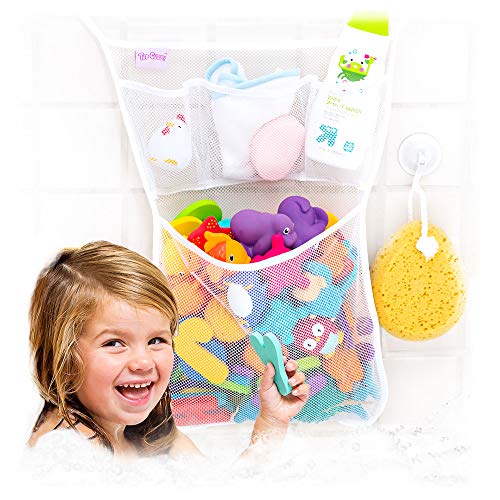 【中古】【未使用・未開封品】Tub Cubby Bath Toy Organizer with複数のポケット+ボーナスの4?Heavy Dutyロックサクションカップと耐久性金型Resistantメッシュ洗濯可能+ Sur