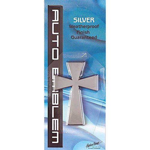 【中古】【未当てはめる・未開封品】Christian Cross Weatherproof Large Auto Emblem???しろがね色