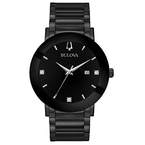 【中古】【未使用・未開封品】Bulova メンズ モダン クォーツ ウォッチ、ステンレス スチール ダイヤモンド、(モデル: 98D144) 黒 モダン フトゥロ クォーツ ブラック ステン|AJIMURA-SHOP