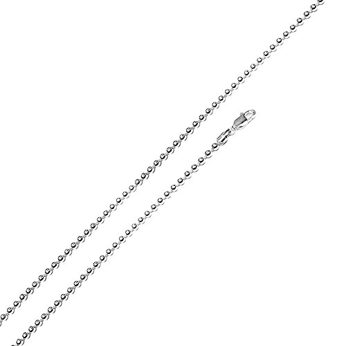 【中古】【未使用・未開封品】スターリングシルバー1.2?MM Polished Bead ,ボールチェーンネックレス&ブレスレットW /ロブスター留め金、イタリア製|AJIMURA-SHOP