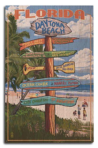 【中古】【未使用・未開封品】デイトナビーチ、フロリダ州???Sign Destinations 10 x 15 Wood Sign LANT-44572-10x15W