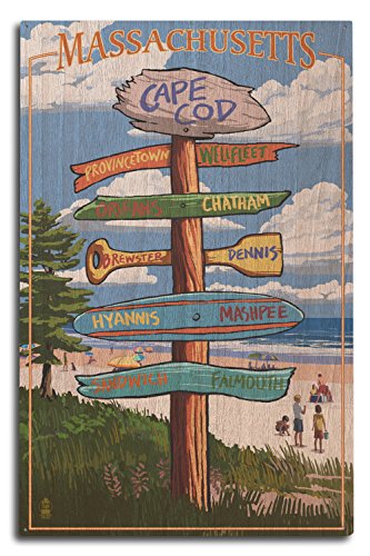 【中古】【未当て嵌める・未開封品】ケープコッド、マサチューセッツ語州???Sign Destinations 10 x 15 Wood Sign LANT-35468-10x15W