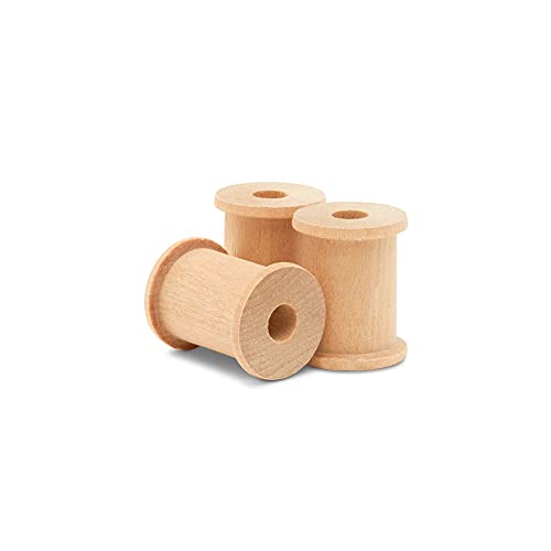【中古】【未使用・未開封品】Woodpeckers 木製スプール 1-1/8 x 7/8インチ 100個パック 破片なし 樺の木のスプール クラフトや未完成の木製オーナメント