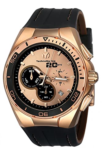【中古】【未当て嵌める・未開封品】Technomarine メンズ 航海 ステンレス鋼スチール写真 クォーツウォッチ レザーカーフスキンストラップ 赤銅色 23.6 (模範例:TM-116001)