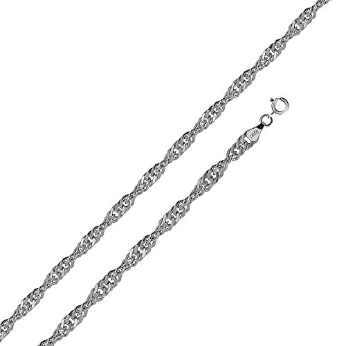 【中古】【未使用・未開封品】SURANO DESIGN JEWELRY 2mm 2.5mm 3.5mm スターリングシルバー シンガポールチェーンネックレス イタリア製｜AJIMURA-SHOP