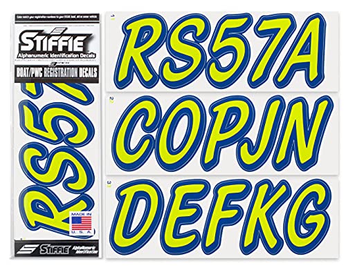 【中古】【未使用・未開封品】Stiffie Whipline ソリッドアトミックグリーン/ネイビー 3インチ 英数字 登録識別番号ステッカー ボート 個人用水上バイク用
