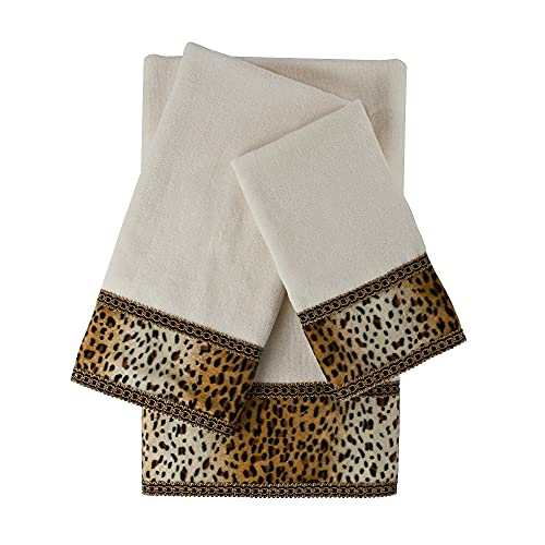 【中古】【未使用・未開封品】SherryクラインPanthera Ecru 3ピースEmbellishedタオルセット