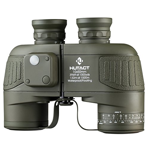 【中古】【未当て嵌める・未開封品】HUTACT Military Binoculars for Adults 10x50, Built-インチ Compass and Range Finder, for Bird Watching Large Eyepiece Lens, Large Field of V