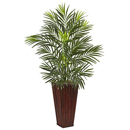 【中古】【未当て嵌める・未開封品】ほぼ生まれながら アレカ ヤシ科の木 竹鉢 人工草木 緑であること