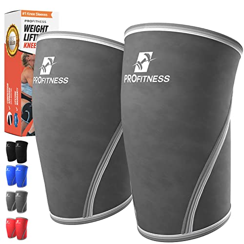 【中古】【未使用・未開封品】ProFitness 膝スリーブ スクワットサポートとコンプレッション パワーリフティング用 X-Large グレイ