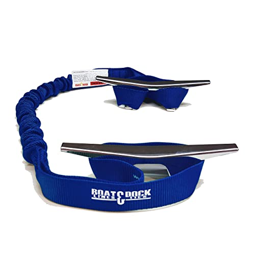 【中古】【未使用・未開封品】(80cm , Blue) - Boat Lines & Dock Ties Boat Dock Tie Bungee, Made in USA, 5.1cm - 23cm Loop Pack of 2- Made in USA|AJIMURA-SHOP