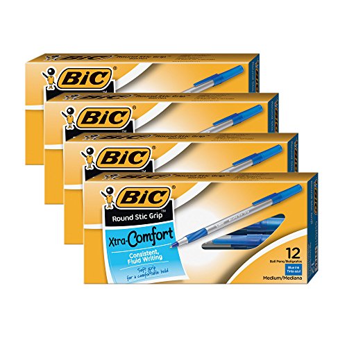 【中古】【未使用・未開封品】BIC エクストラコンフォート ラウンドスティックグリップボールペン4本パック。