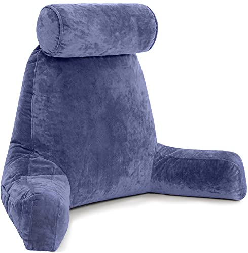 【中古】【未当て嵌める・未開封品】Husband Pillow - うす暗い青色、腕ビッグ裏リーディングベッドレスト、ぬいぐるみ記憶装置泡のフィルは、ネックロールは合わせる能力のあるロフトベッ