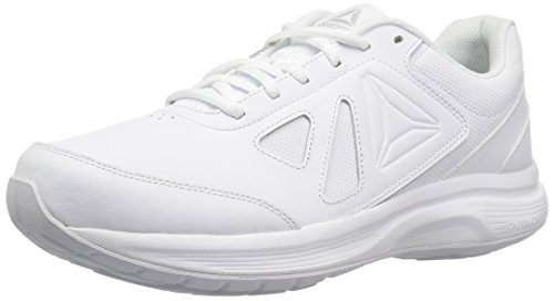 【中古】【未使用・未開封品】Reebok レディース ウォーク ウルトラ 6 DMX マックス レザー ワークアウト ウォーキングシューズ, ホワイト/スチール - ワイドD, 24