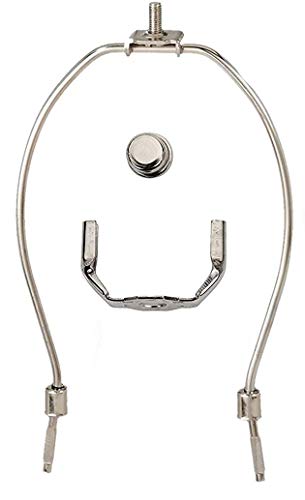 【中古】【未使用・未開封品】20cm Regular Weight Lamp Harp, Finial and Harp Base Set, Polished Nickel Finish