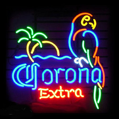 【中古】【未使用・未開封品】Corona Extra Parrot Beer ネオンサイン 17インチ x 14インチ 明るいネオンライトディスプレイ マンケーブ ビールバー パブ ガレージ