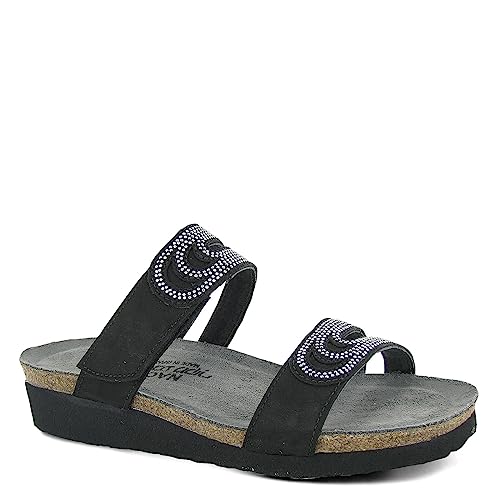 【中古】【未使用・未開封品】Naot(ナオト) レディース 女性用 シューズ 靴 サンダル Ainsley - Black Velvet Nubuck/Silver Rivets 39 (US Women's 8) M [並行輸入品]