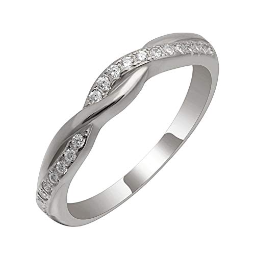 【中古】【未使用・未開封品】Queena Twistedスターリングシルバー結婚記念バンドring- Ginger Lyneコレクション 10｜AJIMURA-SHOP
