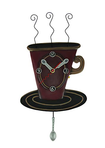 【中古】【未当て嵌める・未開封品】喫茶店ひと休み 珈琲と御匙 コーヒー ウディアレン ひな型 振子時辰儀 Allen Designs COZY CAFE PENDULUM CLOCK 柱時計 P1758 ミシェルウディアレン ミ