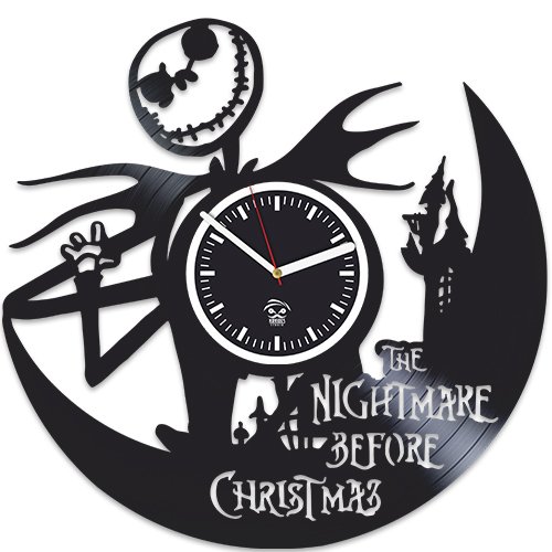 【中古】【未使用・未開封品】Kovides ナイトメアー・ビフォア・クリスマス時計 サリージャック ビニール壁時計 ハンドメイドギフト 男の子の女の子に最適 ビニールレコード時｜AJIMURA-SHOP