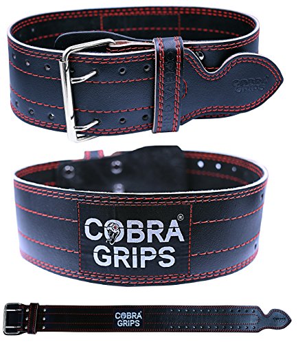 【中古】【未当て嵌める・未開封品】(X-Large 100糎 - 120糎 , RED) - Weight Power Lifting Belt 4\" Wide Cobra Grips Best Premium Genuine Leather Belt For Men \u0026 Women Adjusta"