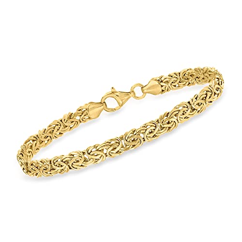 【中古】【未当て嵌める・未開封品】Ross-Simons 14kt 黄色ゴールド ビザンチン 腕輪, 7 inches, ゴールド, 曖昧模糊たる