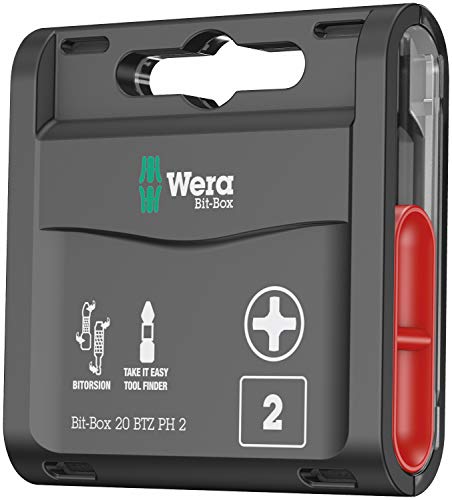 【中古】【未当てはめる・未開封品】Wera Bit-Box 20 BTZ PH2、バイトーションロングライフ汎用ビットせん孔機/１番ウッド用、2x25粍、20pc風呂敷き包み、05057751001