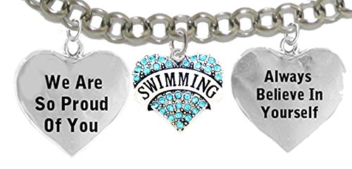 【中古】【未使用・未開封品】\" We are so proud of you \" 3チャームブレスレット調節可能、低刺激性、safe-nickelフリー、NO Poisonous鉛やカドミウム