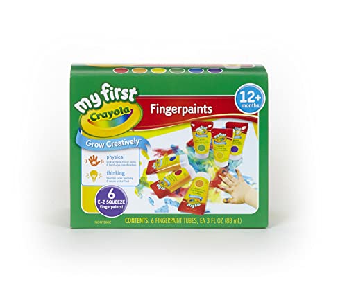 【中古】【未使用・未開封品】(1, Easy Squeeze) - Crayola, My First Crayola Fingerpaint Kit - Art Tools, 6 Different Colour Tubes Of Finger Paint; Washable Non Toxic