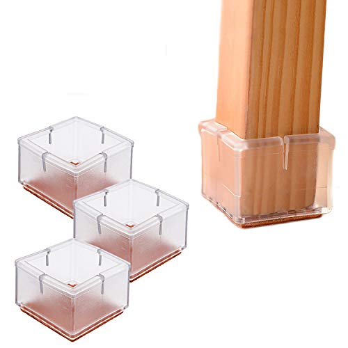 【中古】【未使用・未開封品】16pcs正方形シリコン家具椅子脚キャップパッド床プロテクターwith Felt 1???1?/ 4?1???3?/ 8インチ( 3.0???3.5?CM