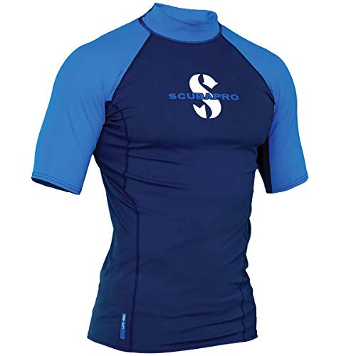 【中古】【未使用・未開封品】(Medium, Aegean) - ScubaPro Men's UPF 80 T-Flex Short Sleeve Rash Guard|AJIMURA-SHOP