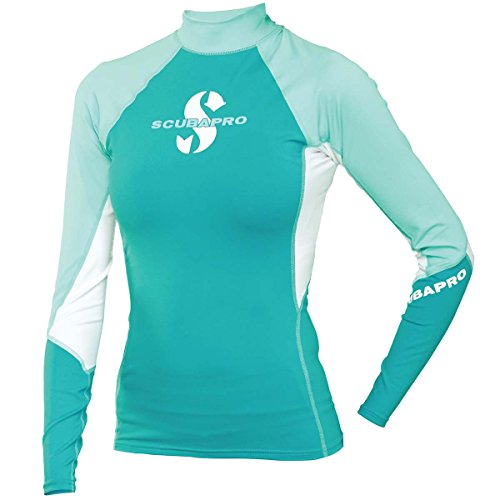 【中古】【未使用・未開封品】(X-Small, Caribbean) - ScubaPro Women's UPF 80 T-Flex Long Sleeve Rash Guard