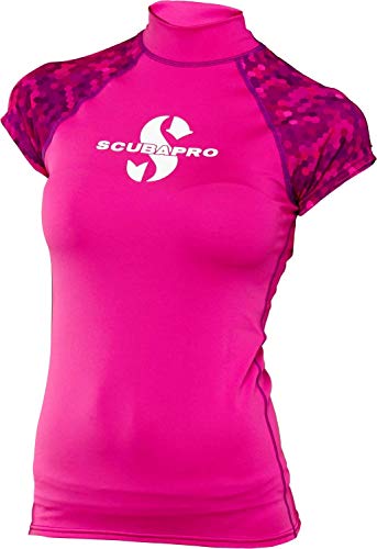 【中古】【未使用・未開封品】(Large, Flamingo) - ScubaPro Women's UPF 50 Cap Sleeve Rash Guard|AJIMURA-SHOP